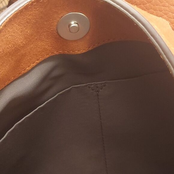 Nordstrom Treasure and Bond Suede Hobo Shoulder Crossbody Bag Orange Rust W… - Picture 8 of 13